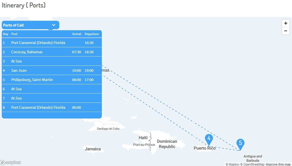 Have a clear overview of all possibilities at a glance Cruisewatch Itinerary